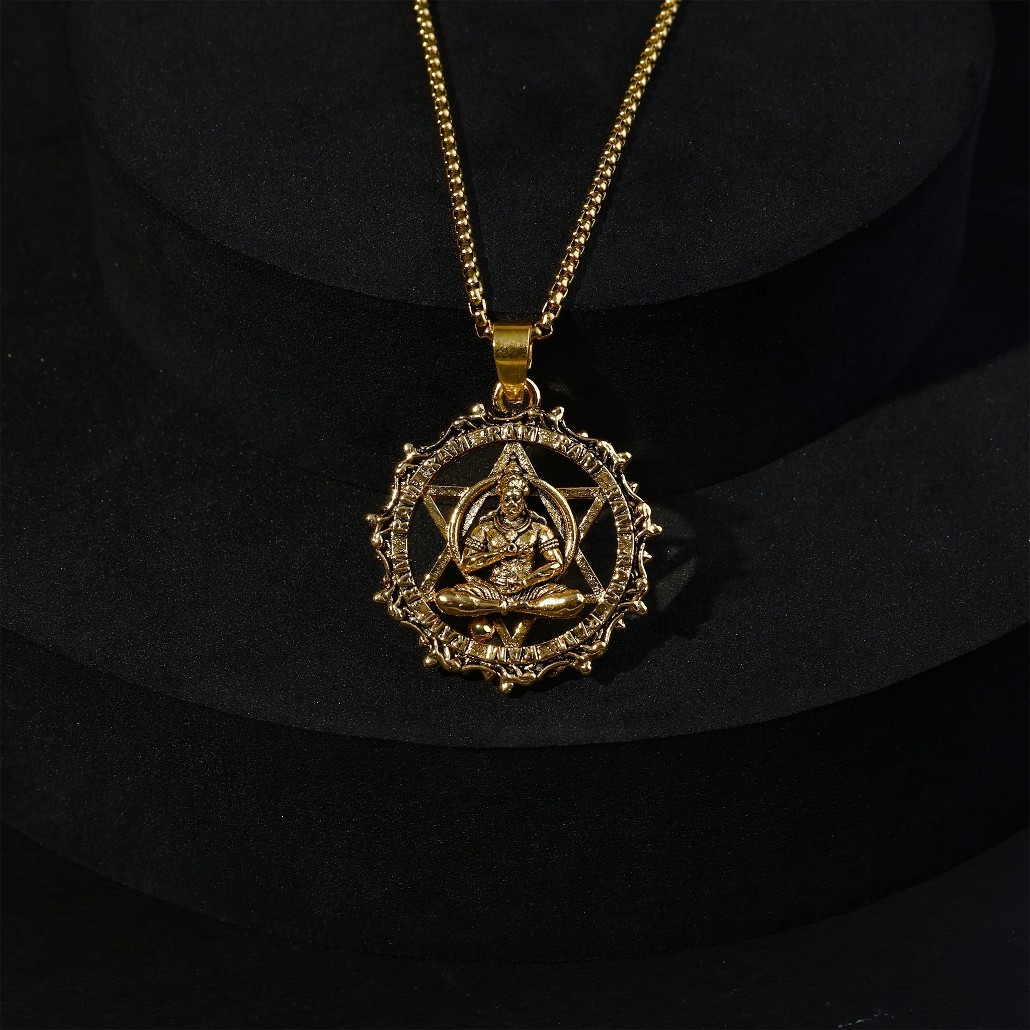 IGP Plating Meditating Hanuman Ji Pendant