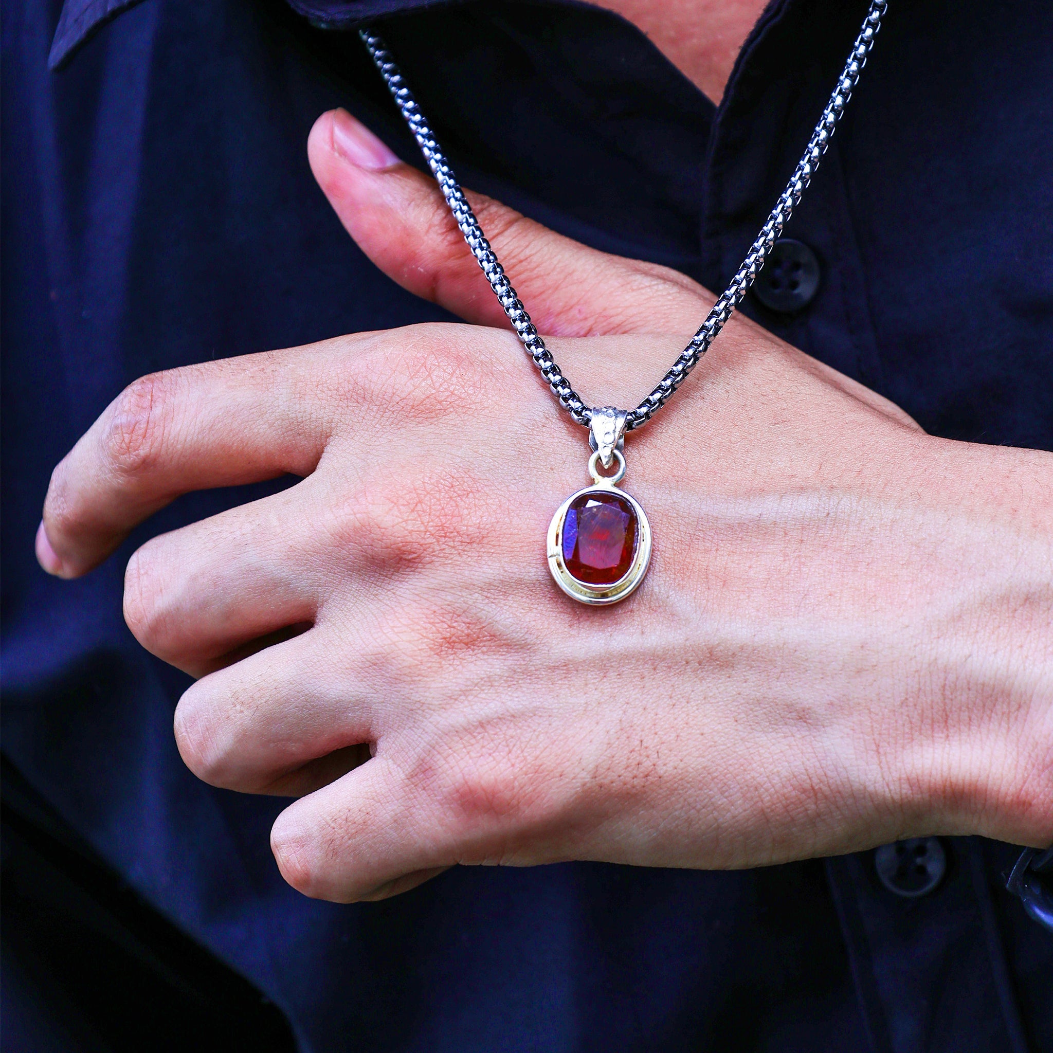 Rahu Hessonite Pendant