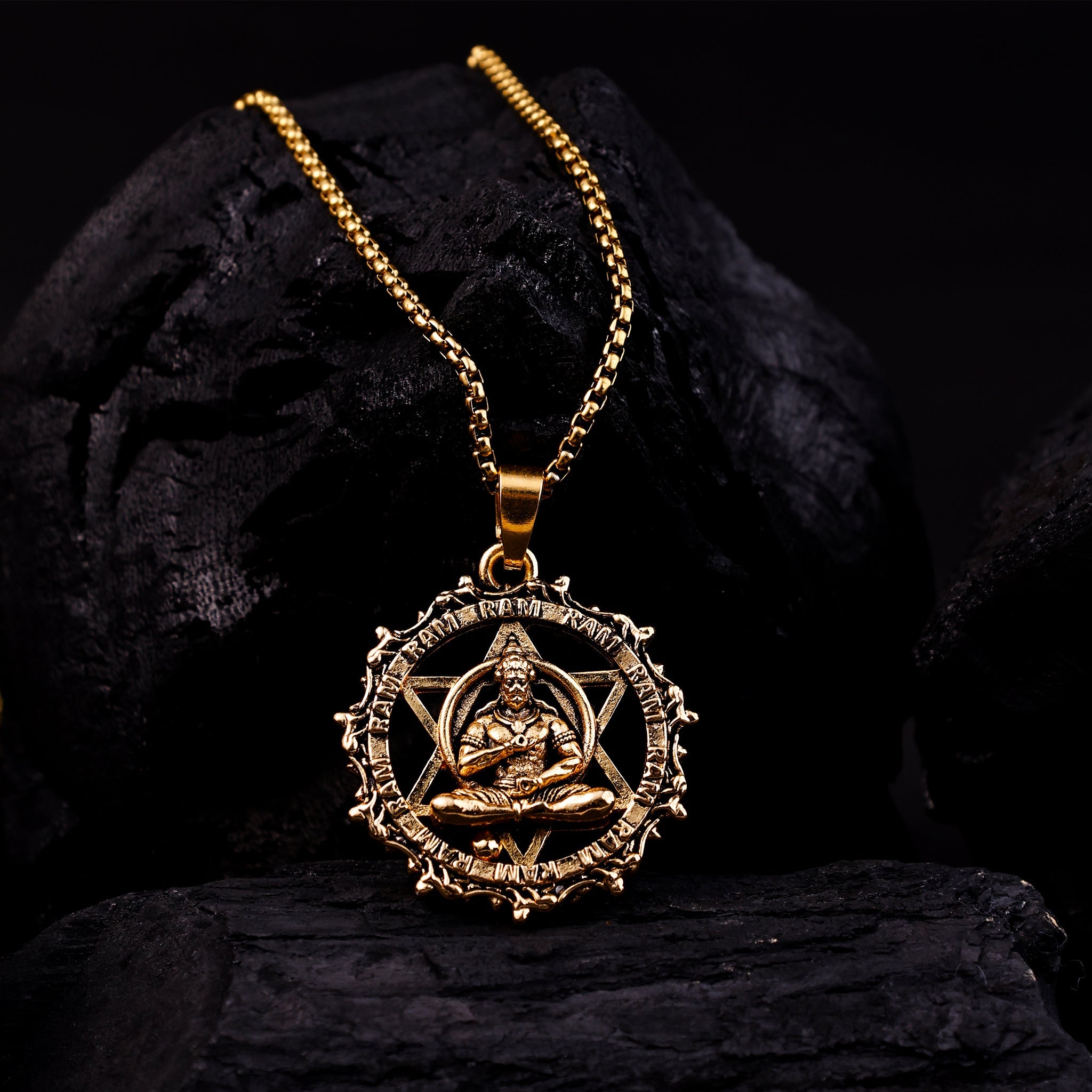IGP Plating Meditating Hanuman Ji Pendant