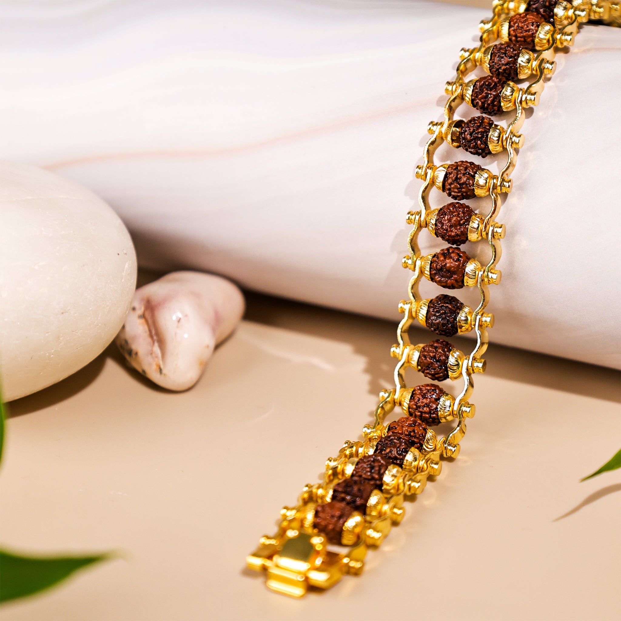 Gold Plated Rudraksha Bracelet