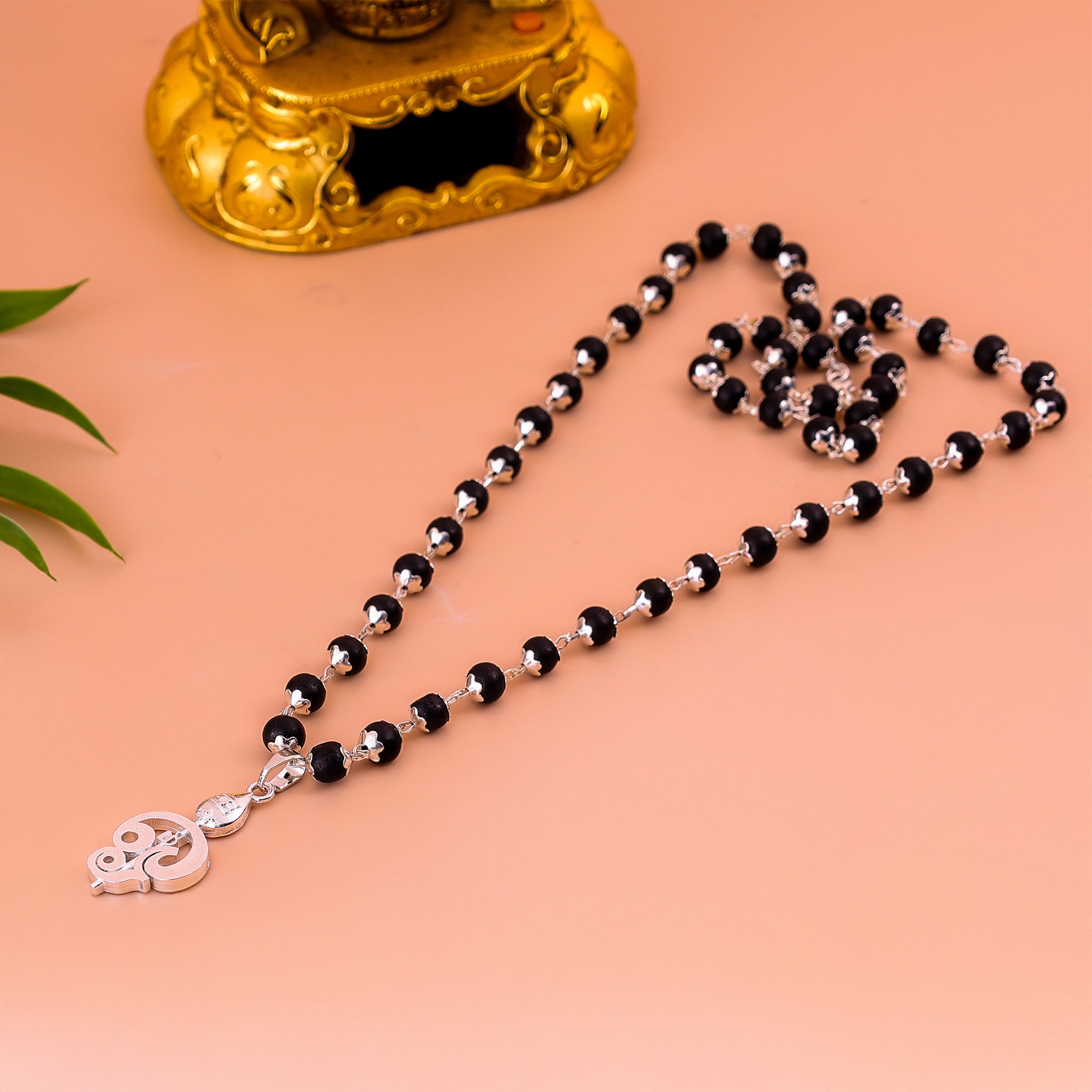 Karungali Mala with Murugan Trishul Pendant