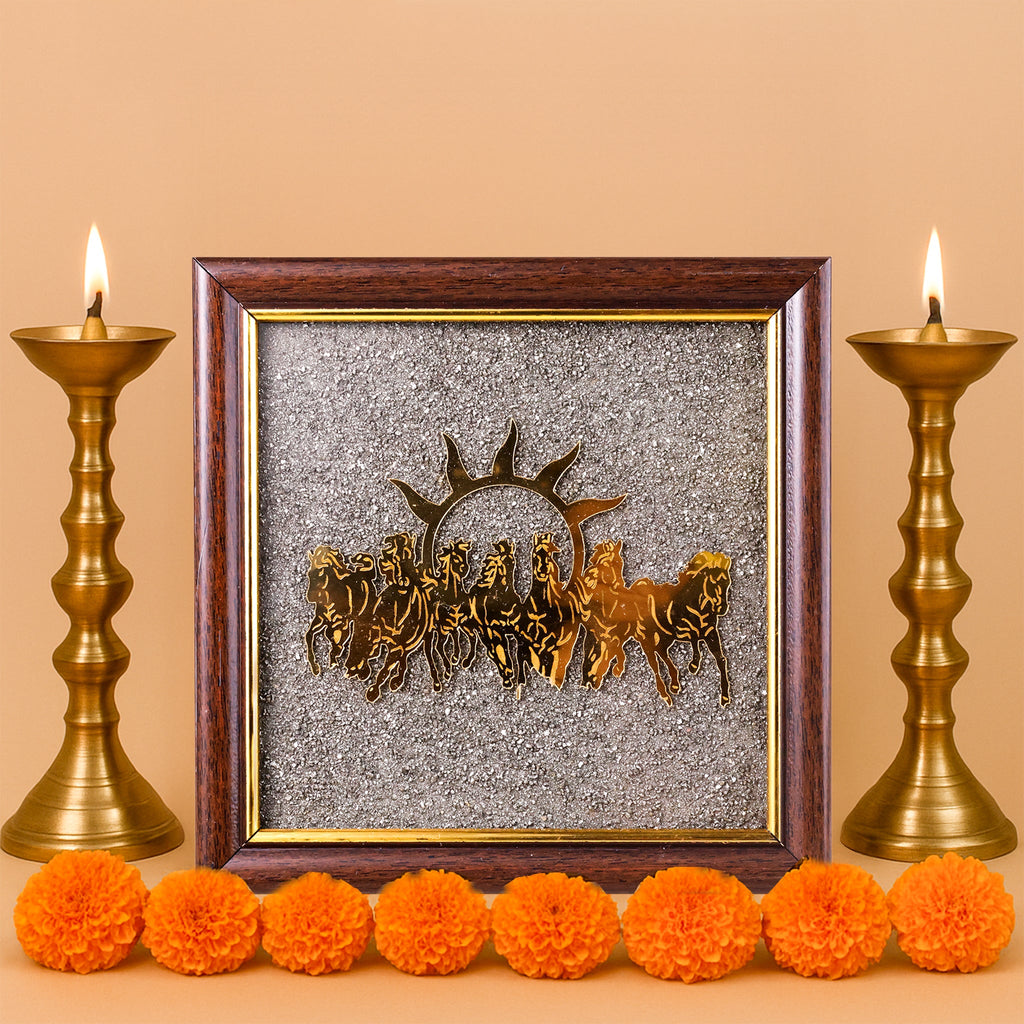 7 Horses Raw Pyrite Frame