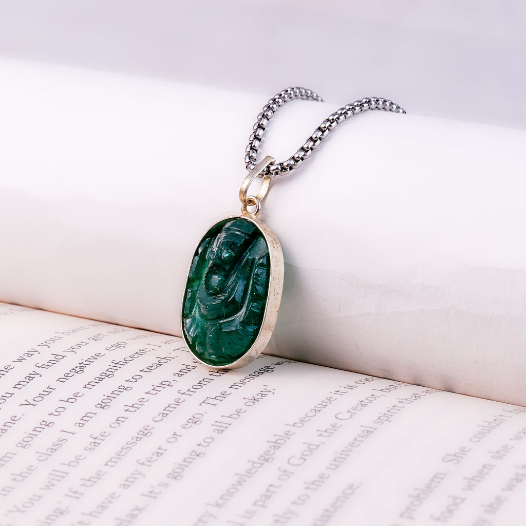 Green Jade Ganesha Pendant
