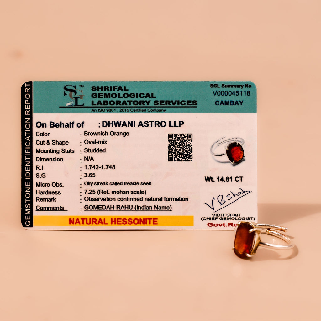 Rahu Hessonite Ring