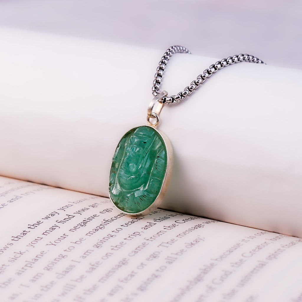Green Aventurine Ganesha Pendant