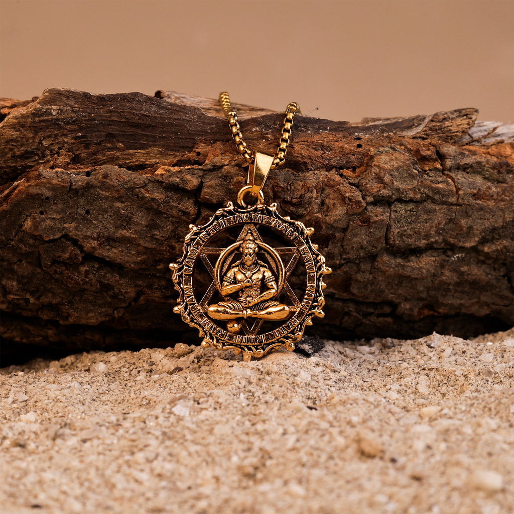 IGP Plating Meditating Hanuman Ji Pendant
