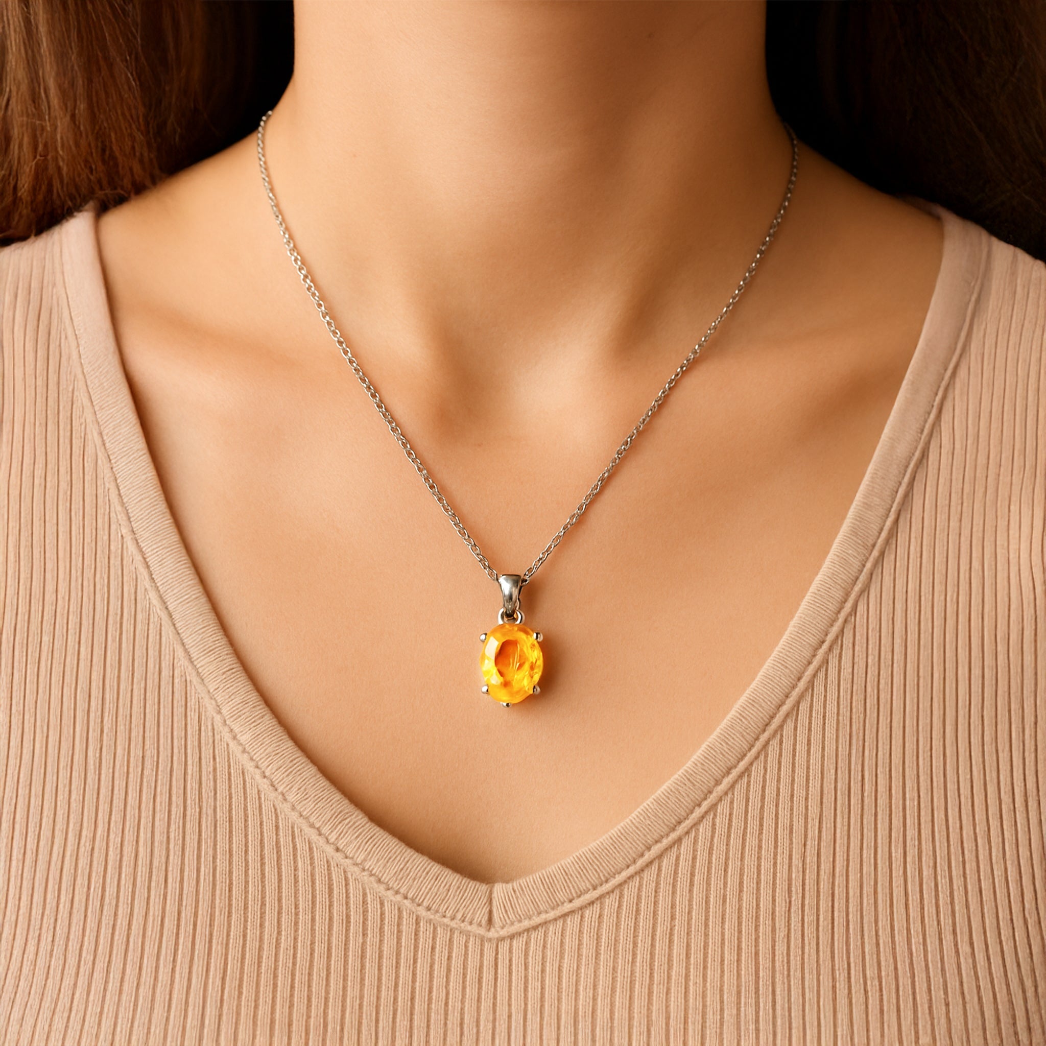 High Financial Status, Success in Job & Profession: Yellow Citrine Pendant