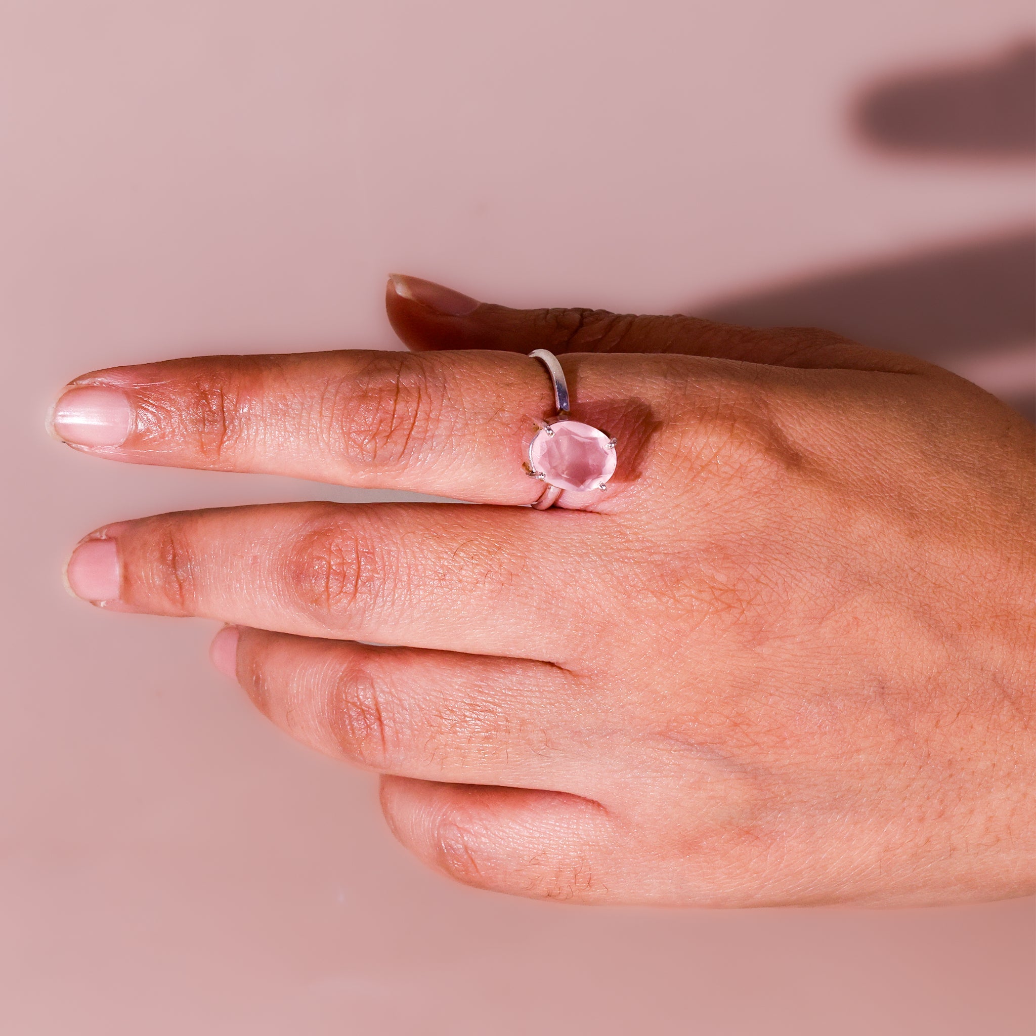 Rose Quartz Ring - Abhimantrit & Certified