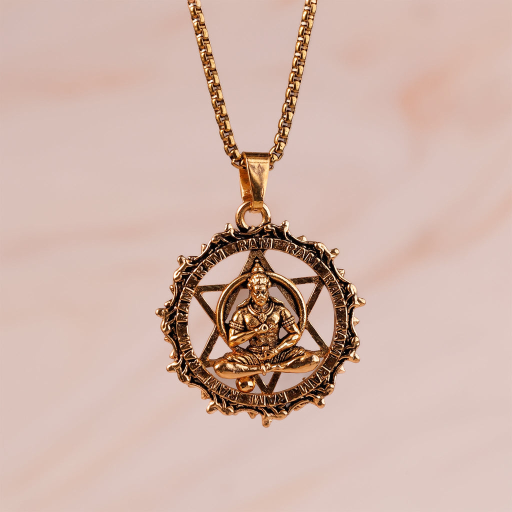 IGP Plating Meditating Hanuman Ji Pendant