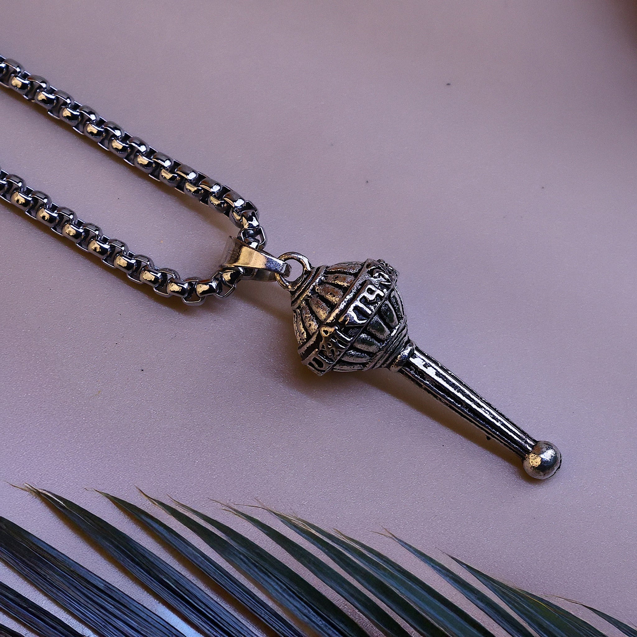 Silver Hanuman Ji Gada Pendant