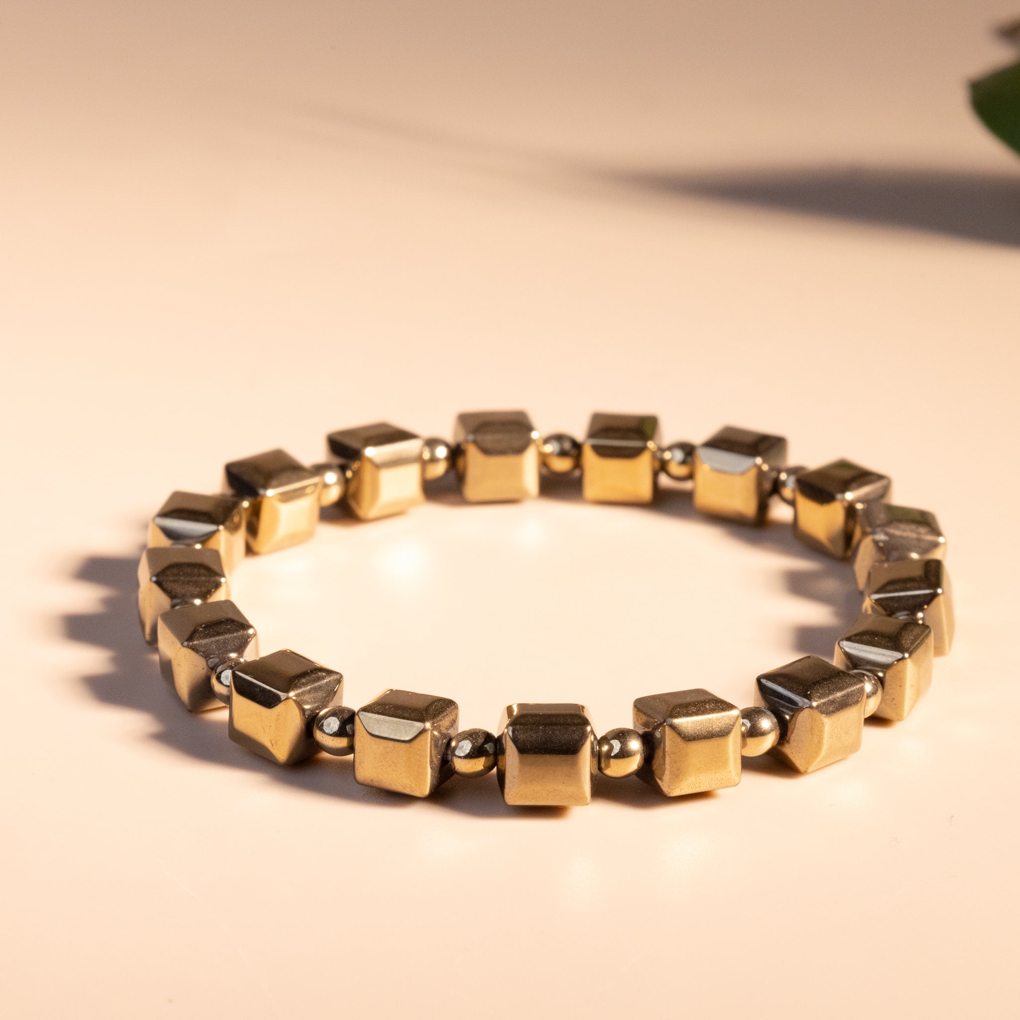 Fame & Fortune Attract: Golden Pyrite Cubical Bracelet